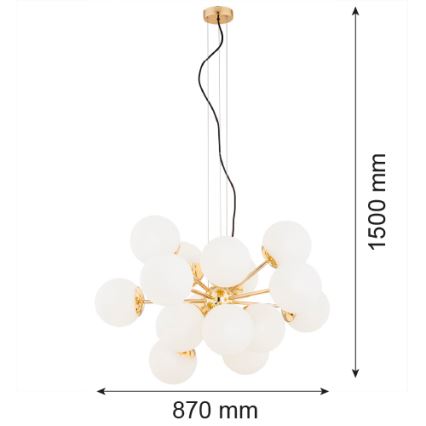 Argon 5048 - Hanglamp aan een koord SATELITE PLUS 15xE27/15W/230V gouden