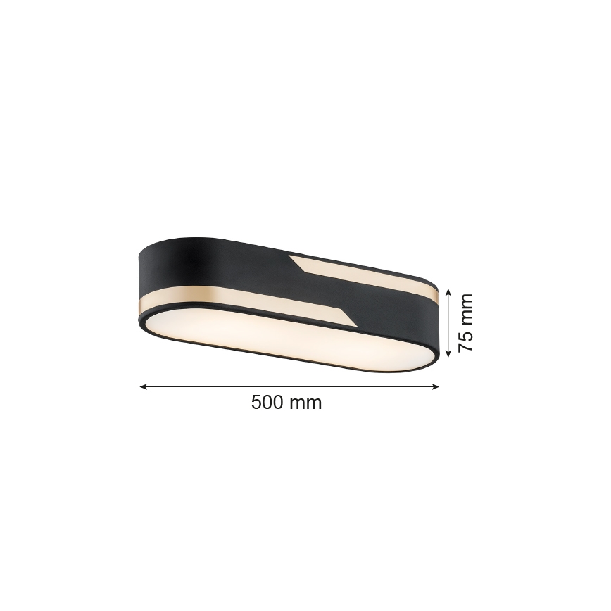 Argon 6001 - Plafondlamp TONI 3xE27/15W/230V zwart/goud