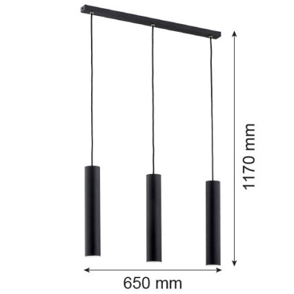 Argon 6112 - Hanglamp aan een koord GOMERA 3xGU10/5W/230V zwart