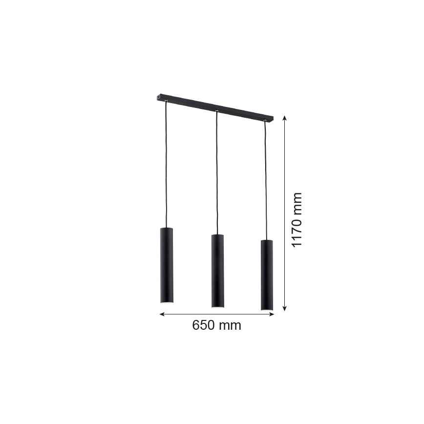 Argon 6112 - Hanglamp aan een koord GOMERA 3xGU10/5W/230V zwart
