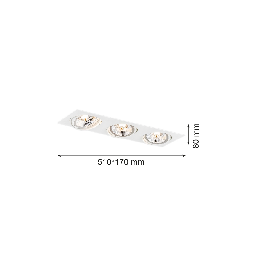 Argon 6115 - Inbouwverlichting OLIMP 3xGU10-AR111/12W/230V wit