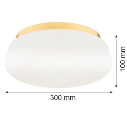 Argon 6142 - Plafondlamp OMBRA 3xE27/15W/230V gouden/wit