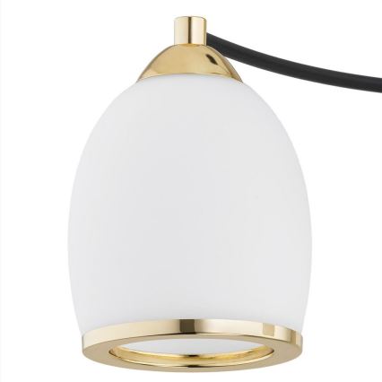 Argon 6144 - Hanglamp aan een paal AVILA PLUS 3xE27/15W/230V zwart/goud/wit