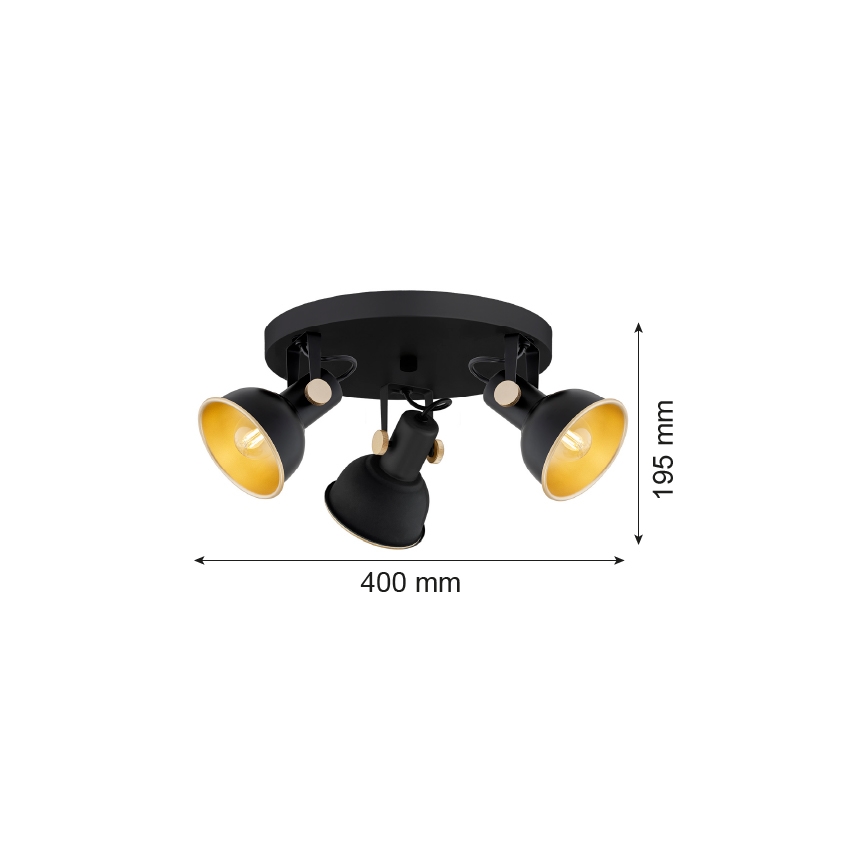 Argon 6241 - Spot LENORA 3xE14/7W/230V zwart