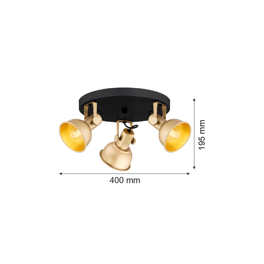 Argon 6243 - Spot LENORA 3xE14/7W/230V goud/zwart