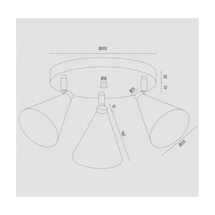 Argon 6262 - Spot LUCINDA 3xE14/7W/230V zwart/goud