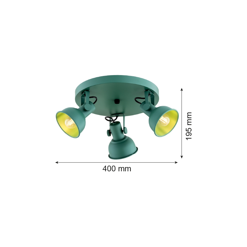 Argon 6265 - Spot LENORA 3xE14/7W/230V groen