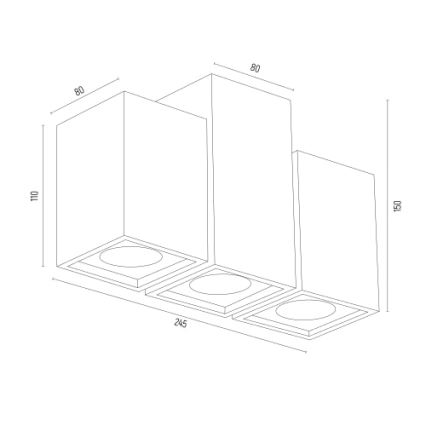 Argon 6269 - Inbouwspot MORTIMER 3xGU10/5W/230V