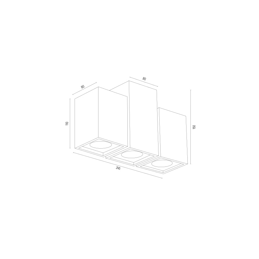 Argon 6269 - Inbouwspot MORTIMER 3xGU10/5W/230V