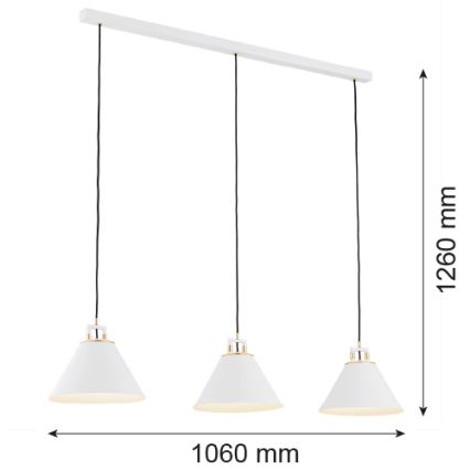 Argon 6291 - Plafondlamp FABIO 3xE14/7W/230V albast wit
