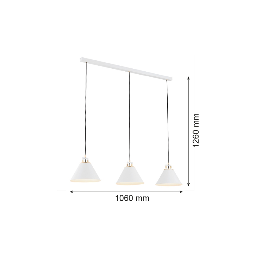 Argon 6291 - Plafondlamp FABIO 3xE14/7W/230V albast wit