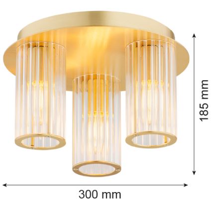 Argon 6304 - Plafondlamp HAMPTON 3xE14/7W/230V goud