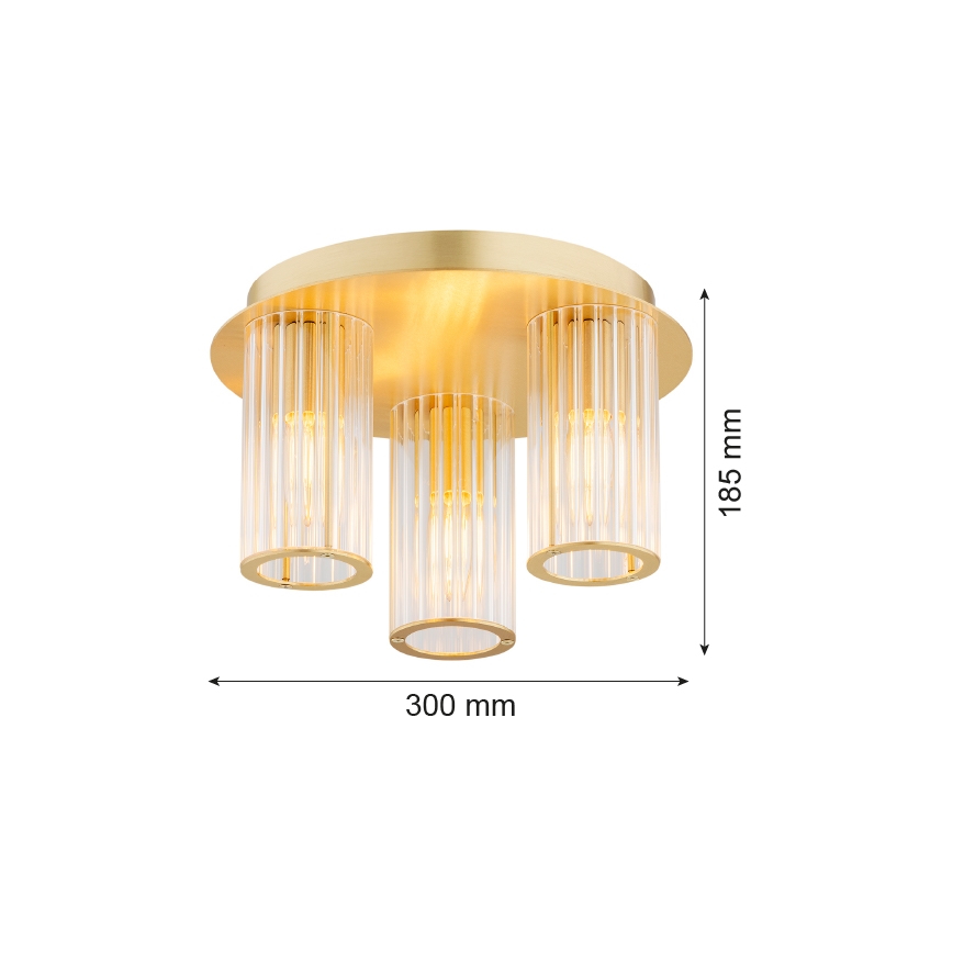 Argon 6304 - Plafondlamp HAMPTON 3xE14/7W/230V goud
