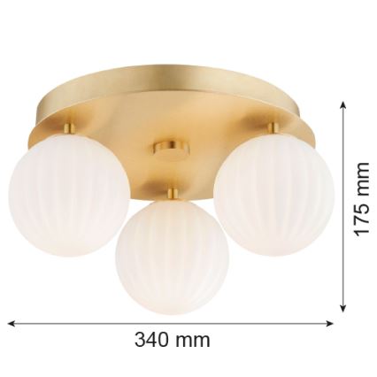 Argon 6305 - Plafondlamp PALOMA 3xE14/7W/230V goud/wit