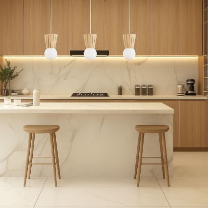 Argon 6357 - Badkamerkroonluchter aan kabel VOLANTE 3xG9/6W/230V IP44 beige