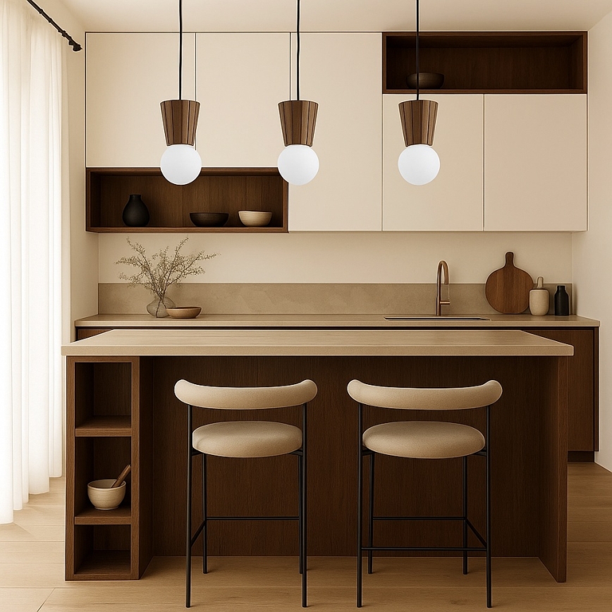 Argon 6358 - Badkamerhanglamp aan kabel VOLANTE 3xG9/6W/230V IP44 bruin