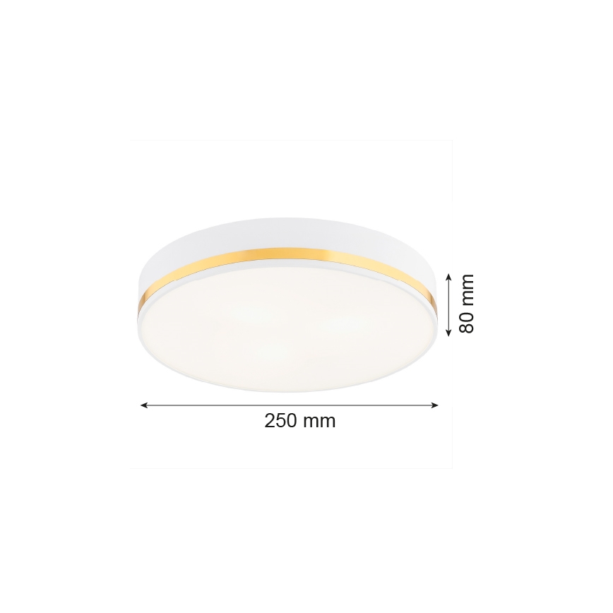 Argon 7034 - Plafondlamp AMORE 2xE27/15W/230V diameter 25 cm wit/gouden