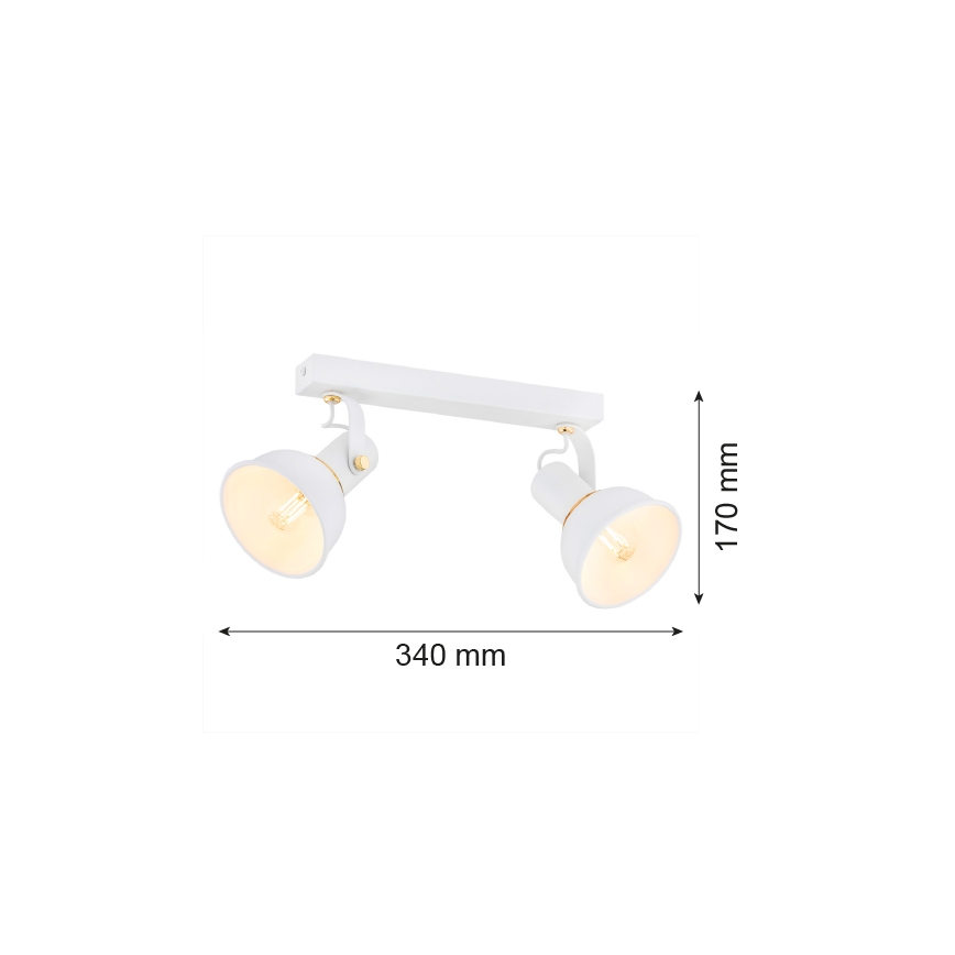 Argon 7036 - Spot TWIST 2xE14/7W/230V wit/gouden