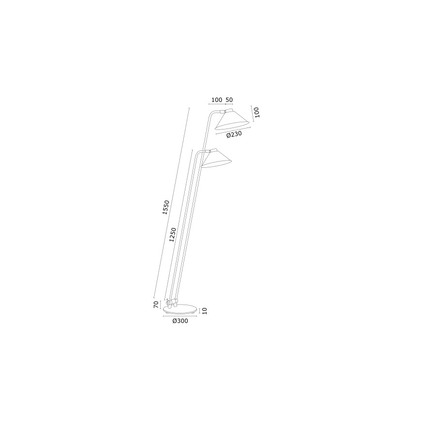 Argon 7075 - Staande Lamp GABIAN 2xE27/15W/230V zwart