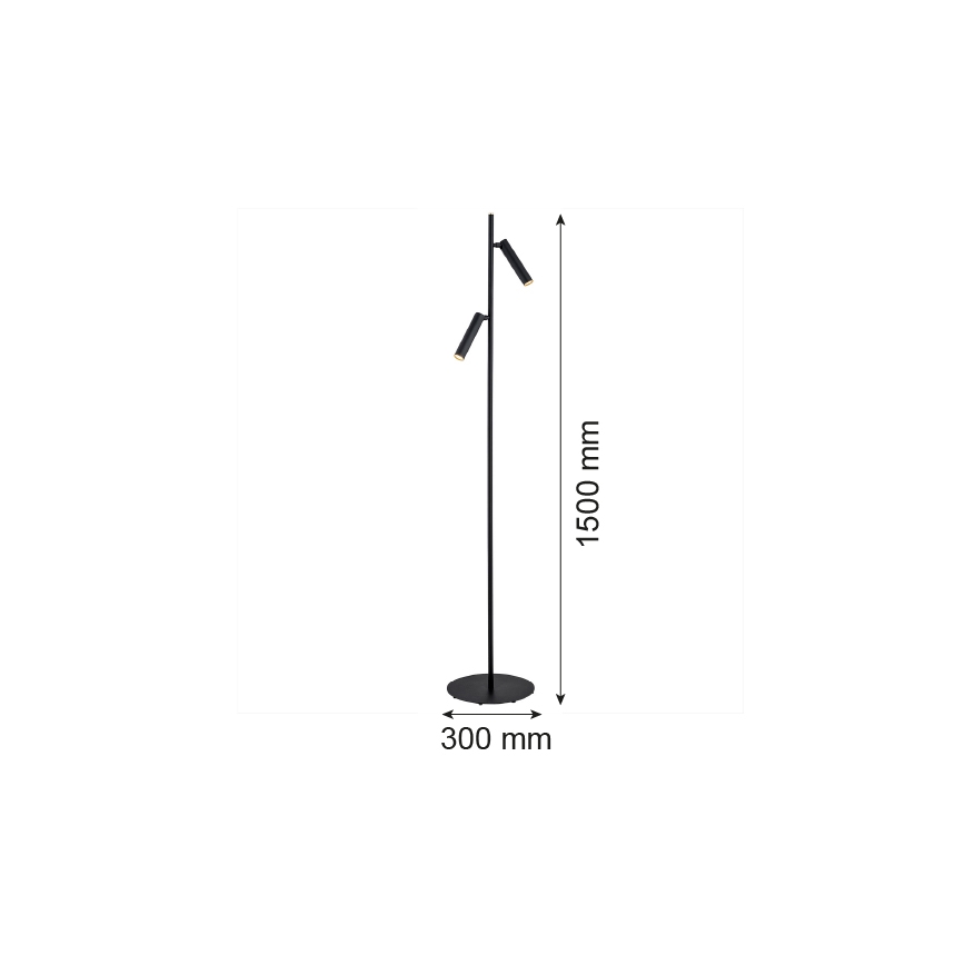 Argon 7082 - Staande lamp TORRE 2xG9/6W/230V zwart
