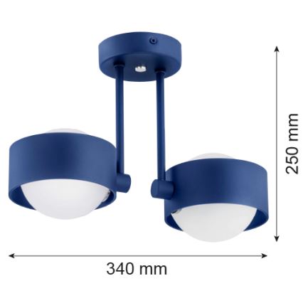 Argon 7090 - Hanglamp aan een paal MASSIMO PLUS 2xG9/6W/230V blauw