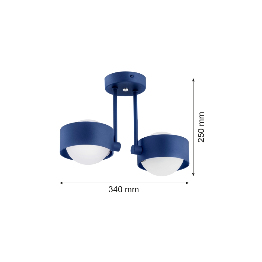 Argon 7090 - Hanglamp aan een paal MASSIMO PLUS 2xG9/6W/230V blauw