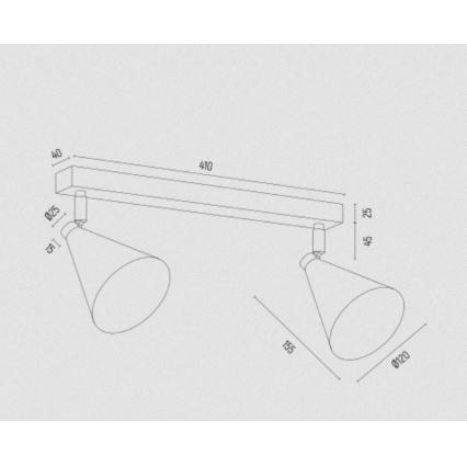 Argon 7170 - Spot LUCINDA 2xE14/7W/230V zwart