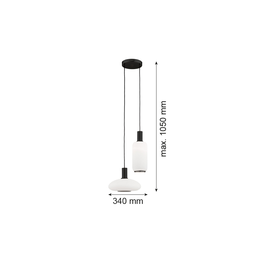 Argon 7214 - Hanglamp aan een koord SAGUNTO PLUS 2xE27/15W/230V zwart