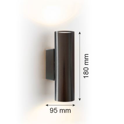 Argon 7231 - Wandlamp MITOS PLUS 2xGU10/5W/230V zwart