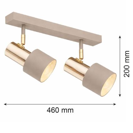 Argon 7299 - Spotlamp DOR 2xE27/15W/230V goud/beige
