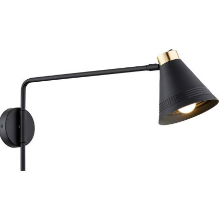 Argon 8009 - Wandlamp AVALONE 1xE27/15W/230V 57 cm zwart/gouden