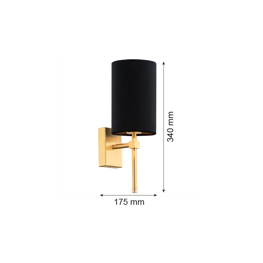 Argon 8035 - Wandlamp ABRUZZO 1xE14/7W/230V messing/zwart