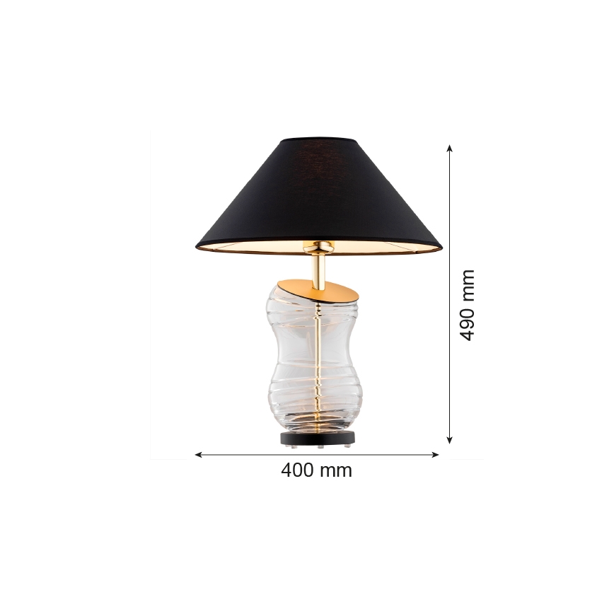 Argon 8037 - Tafellamp VENETO 1xE27/15W/230V zwart/messing