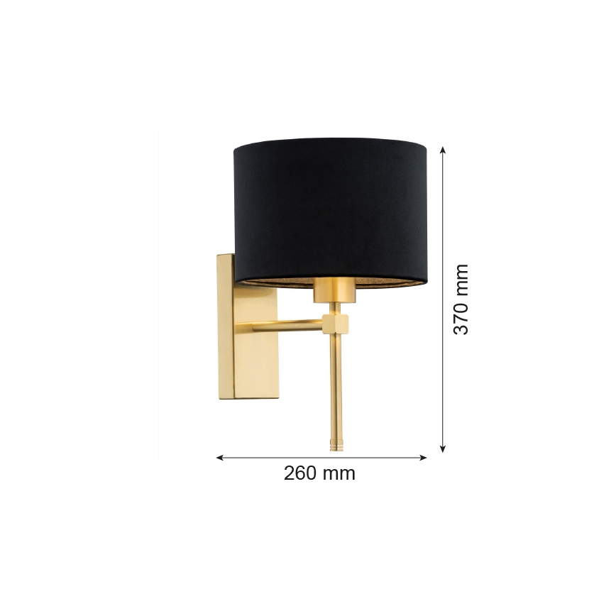 Argon 8050 - Wandlamp ABBANO 1xE27/15W/230V messing/zwart