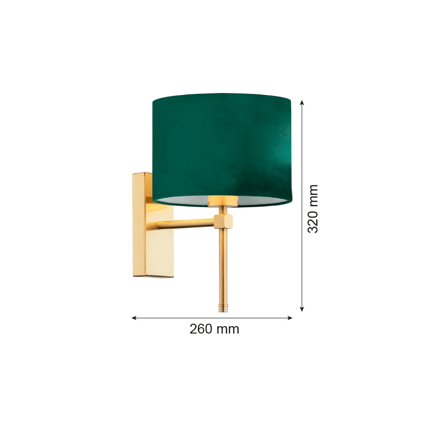 Argon 8107 - Wandlamp ABBANO 1xE27/15W/230V messing/groen