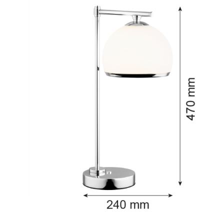 Argon 8121 - Tafellamp MARBELLA 1xE27/15W/230V glanzend chroom