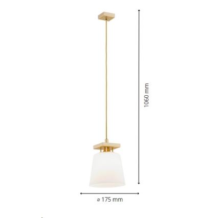 Argon 8261 - Hanglamp aan een koord ARDEN 1xE27/15W/230V goud