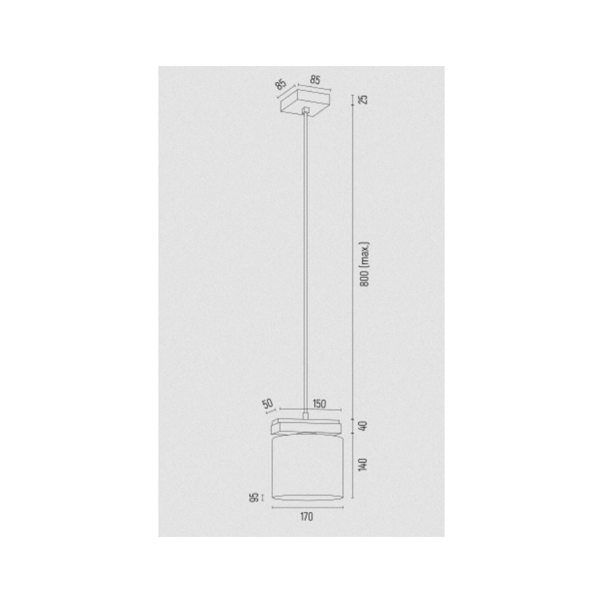 Argon 8276 - Hanglamp aan een koord CANOA 1xE27/15W/230V zwart