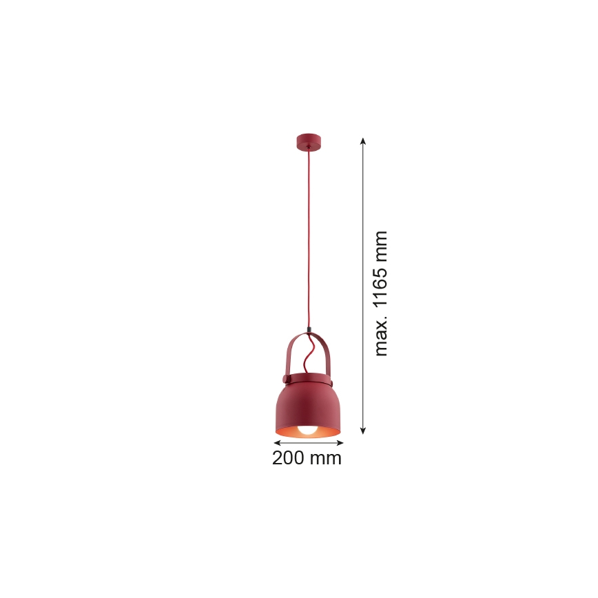 Argon 8282 - Hanglamp aan een koord LOGAN 1xE27/15W/230V diameter 20 cm rood