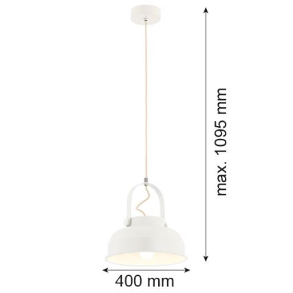 Argon 8284 - Hanglamp aan een koord DAKOTA 1xE27/15W/230V wit