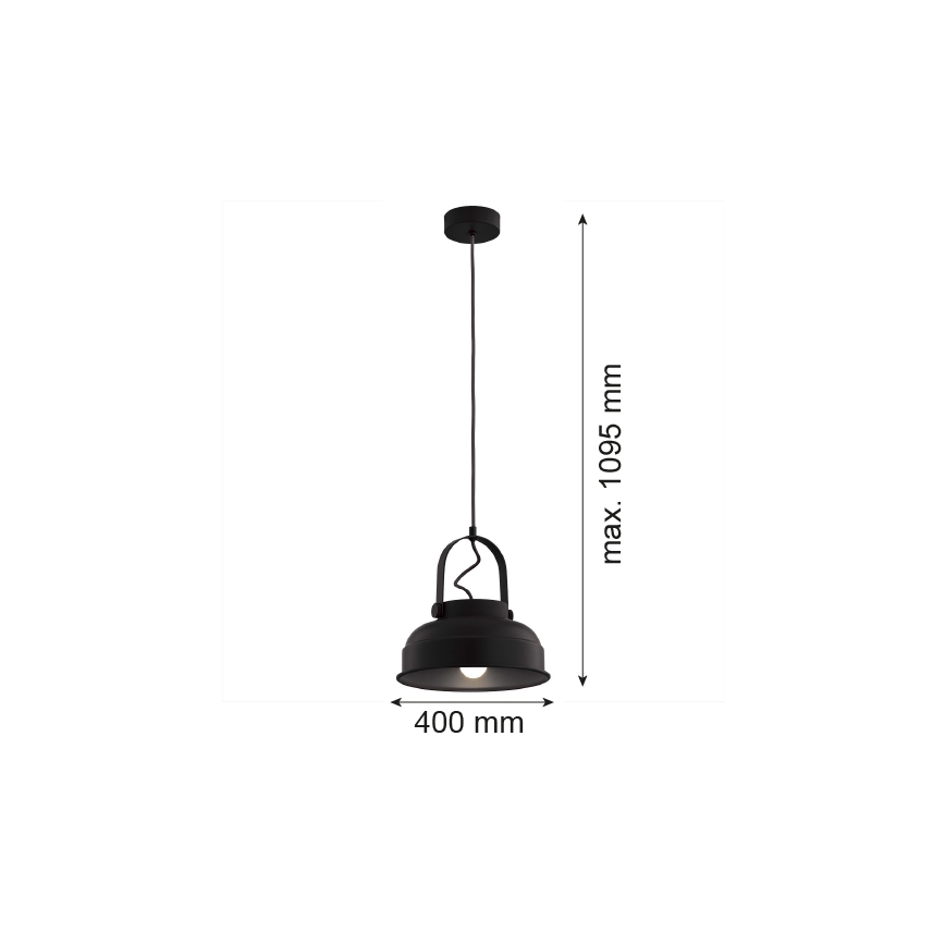 Argon 8285 - Hanglamp aan een koord DAKOTA 1xE27/15W/230V zwart