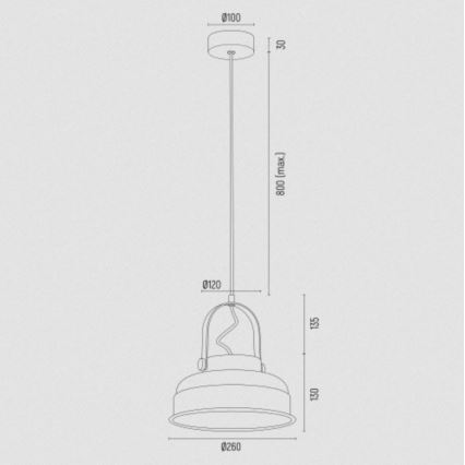 Argon 8285 - Hanglamp aan een koord DAKOTA 1xE27/15W/230V zwart