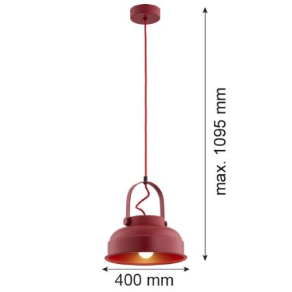 Argon 8286 - Hanglamp aan een koord DAKOTA 1xE27/15W/230V rood