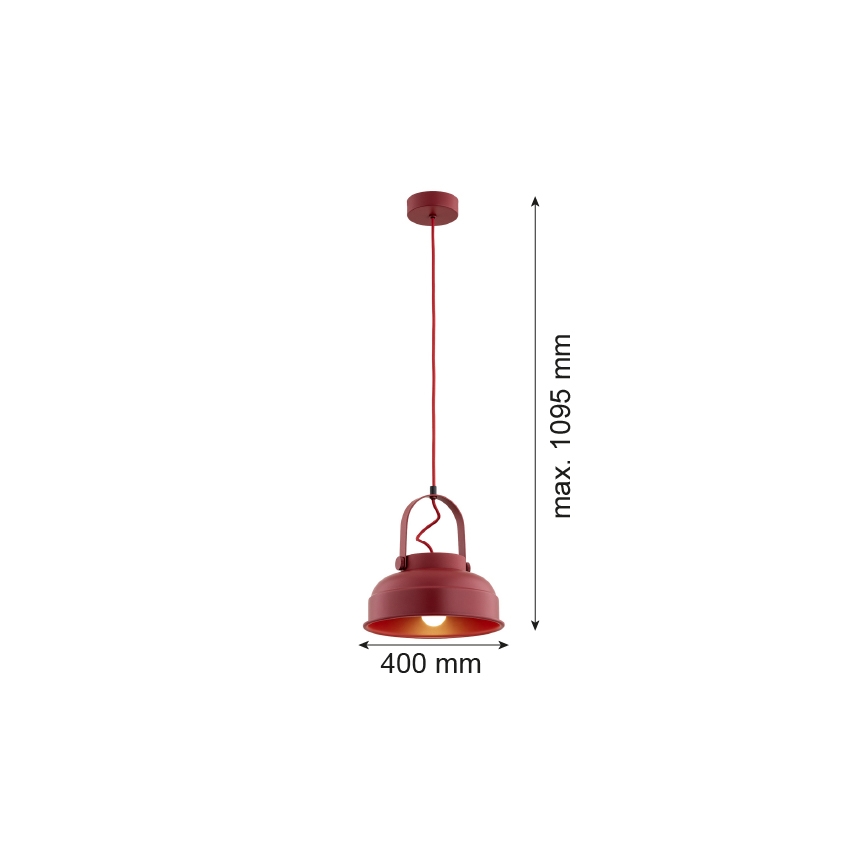 Argon 8286 - Hanglamp aan een koord DAKOTA 1xE27/15W/230V rood