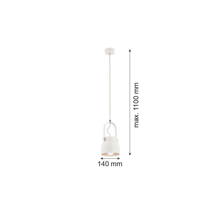 Argon 8290 - Hanglamp aan een koord LOGAN 1xE27/15W/230V diameter 14 cm wit
