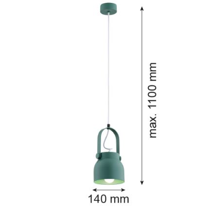 Argon 8293 - Hanglamp aan een koord LOGAN 1xE27/15W/230V diameter 14 cm groen