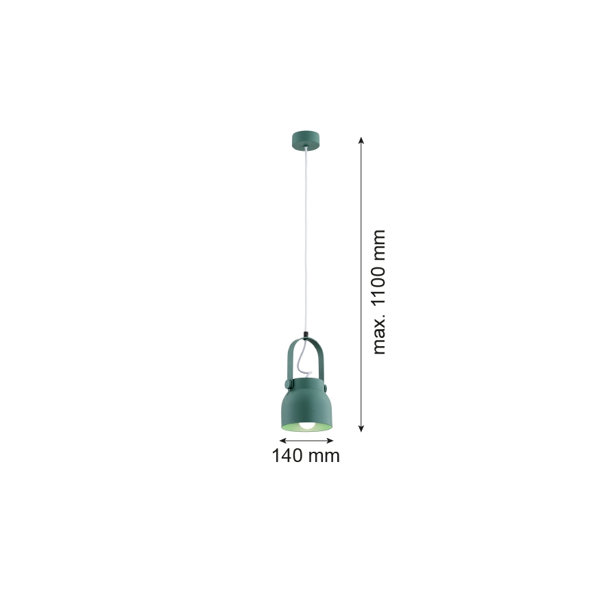 Argon 8293 - Hanglamp aan een koord LOGAN 1xE27/15W/230V diameter 14 cm groen