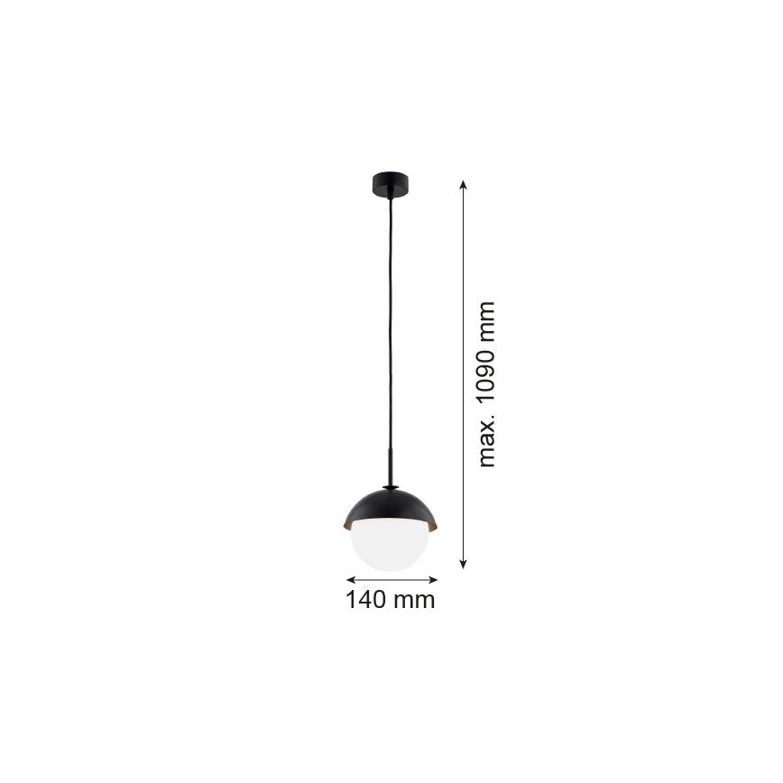 Argon 8295 - Hanglamp aan een koord CAPPELLO 1xE27/15W/230V zwart