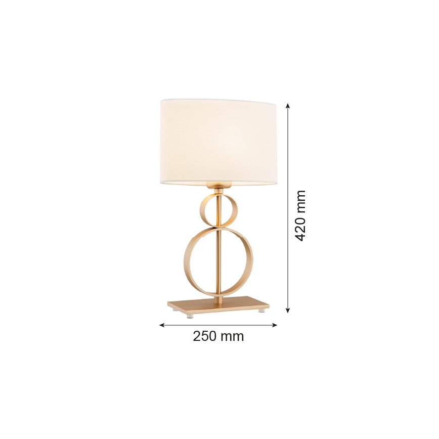 Argon 8310 - Tafellamp PERSEO 1xE27/15W/230V 42 cm crème/goud
