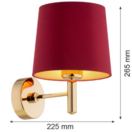 Argon 8311 - Wandlamp PONTE PLUS 1xE27/15W/230V rood